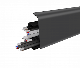 Пластиковый напольный плинтус Aberhof Pro 70 3006 Графит Серый